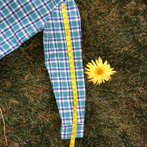 👕 Banana Republic; Men’s Green/Blue Plaid Shirt M - Picture 7 of 10